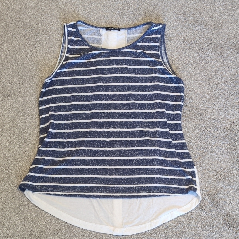 Blue Striped Sleeveless Top